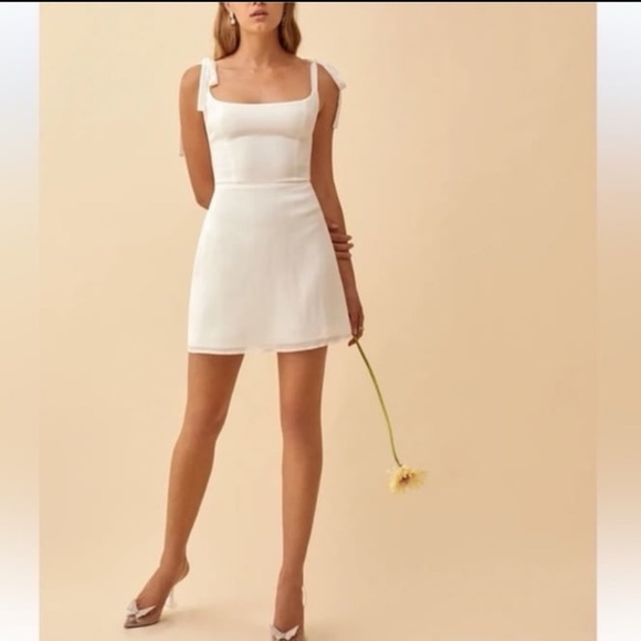 Reformation Dresses & Skirts - Reformation Cream Tie-Strap Mini Dress
